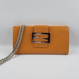 FENDI Leather Long Bifold Wallet